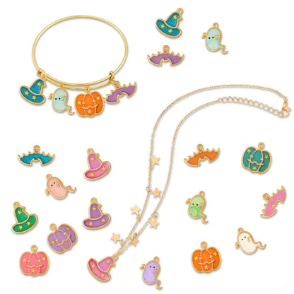 Halloween DIY Charms Halloween Alloy Pendants Pumpkin Ghost Wizard Hat Jewelry Making Charms for DIY Jewelry Necklace Bracelet Accessories