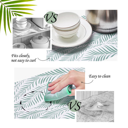 Jersow Shelf Liner Non Slip, Non Adhesive Drawer Liner, Waterproof Shelf Liners for Kitchen Cabinets, Drawer, Fridge, Wire Shelving, Pantry, Under Sink, Bathroom-12 X 20FT, Heavy Duty(Green)