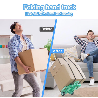 JMFOLD Folding Hand Truck 70 lbs，Small Dolly with 2 Wheels，Folding Luggage cart， Lightweight Aluminum Foldable Luggage Cart，for Airport,Travel,Moving and Office Use (Silver-Aluminum)