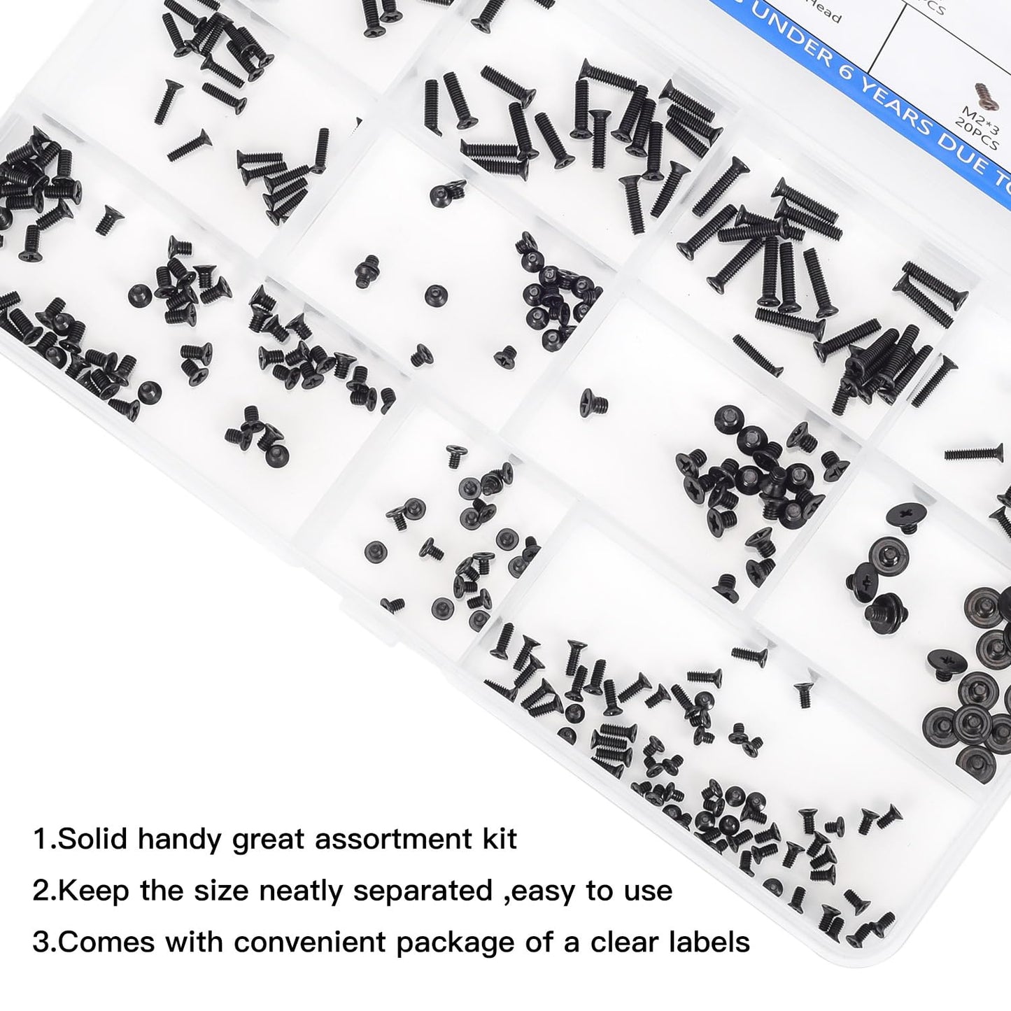 300PCS Computer Notebook Laptop Screws Assortment Kit, 12 Sizes M2.5 M2 M3 Laptop Screws for Lenovo Dell HP Asus Samsung Toshiba Acer SSD HDD SATA Hard Drive Mounting Repair