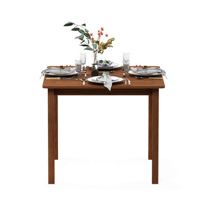 Furinno FG18006 Tioman Hardwood Patio Furniture Square Table with Umbrella Hole, Natural, 35.4"D x 35.4"W x 29.2"H