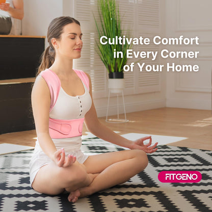 Fit Geno Posture Corrector for Women: Adjustable Lightweight Upper Back Brace for Neck Shoulder & Upper Back Pain Relief - Improve Posture Correct Hunchback Slouching Kyphosis Invisible Under Clothes (XS/S Under Bust 26"-37")