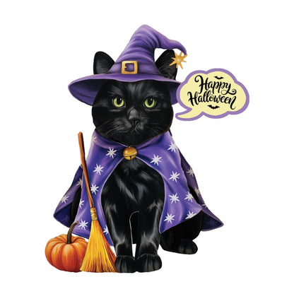 Freshcut Paper Pop Up Cards, Mini Halloween Cat, 6 Inch Mini Sized 3D Cat Gifts, Popup Greeting Card, Halloween Cards, October Card, Blank Notecard & Envelope