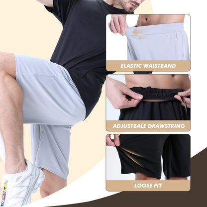 7 Pack Mens Athletic Shorts - Gym Basketball Running Workout Quick Dry Black Shorts with Pockets for Casual Performance