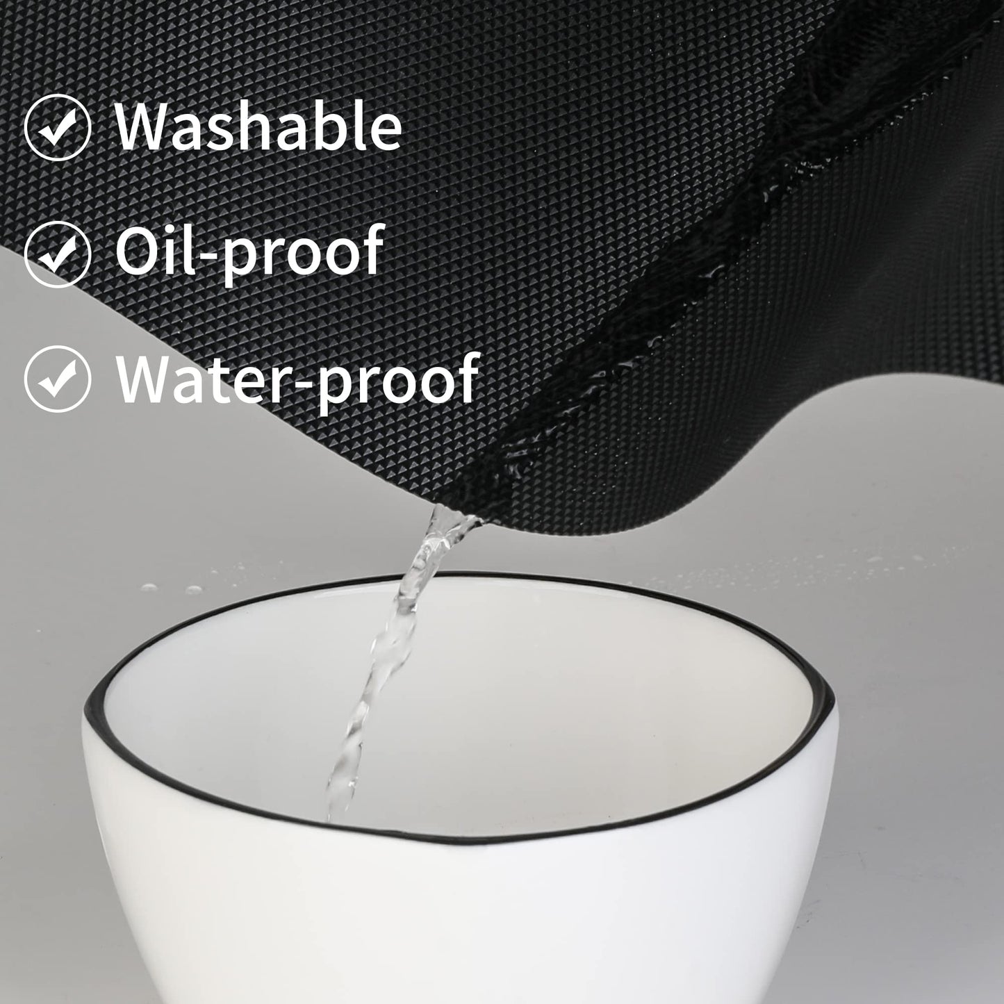 Kitchen Shelf Liner Drawer Liners, Non-Adhesive Refrigerator Liners Waterproof Fridge Mats with Strong Durable Kitchen Cabinets Mat for Drawers, Shelves, Pantry Black