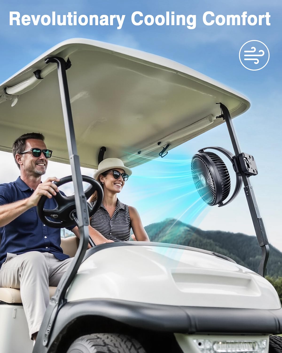 FRIZCOL 12000mAh 8 Inch Portable Clip On Fan Rechargeable, Battery Operated Desk Fan, Camping Fans with lights and Remote, USB Fans Sturdy Clamp for Golf Cart Desk Office Stroller Bedroom Tent