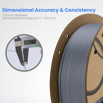 ELEGOO PLA Filament 1.75mm Black 1KG, 3D Printer Filament Dimensional Accuracy +/- 0.02mm, 1kg Cardboard Spool(2.2lbs) 3D Printing Filament Fits for Most FDM 3D Printers