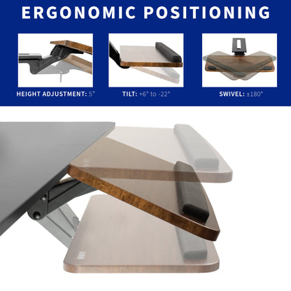 VIVO Adjustable Computer Keyboard & Mouse Platform Tray Ergonomic Under Table Desk Mount Drawer Underdesk Shelf (MOUNT-KB03B)