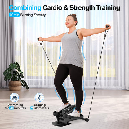 Under Desk Elliptical, Manual Elliptical Exercise Machine, Quite Foot Pedal Exerciser, Mini Elliptical Machines for Home Use, Compact Foot &Leg Pedal Exerciser, Exerciser for Seniors, Max Load 300LBS