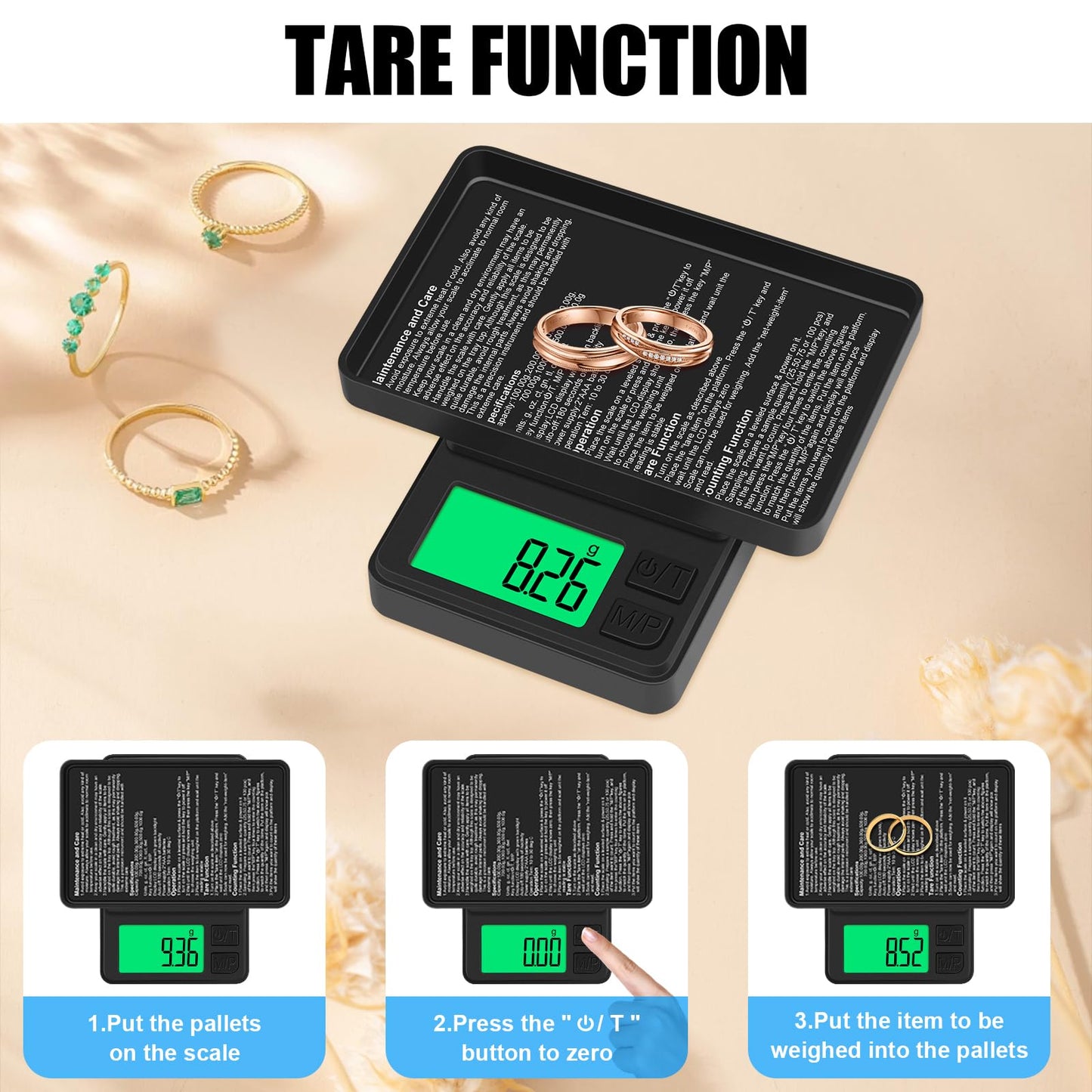 Digital Pocket Scale 1000g x 0.01g, Diyife Portable Precision Gram Scale Jewelry Scale with Protective Cover, Backlit LCD, 7 Units Tare, for Food, Kitchen, Coffee, Battery Included