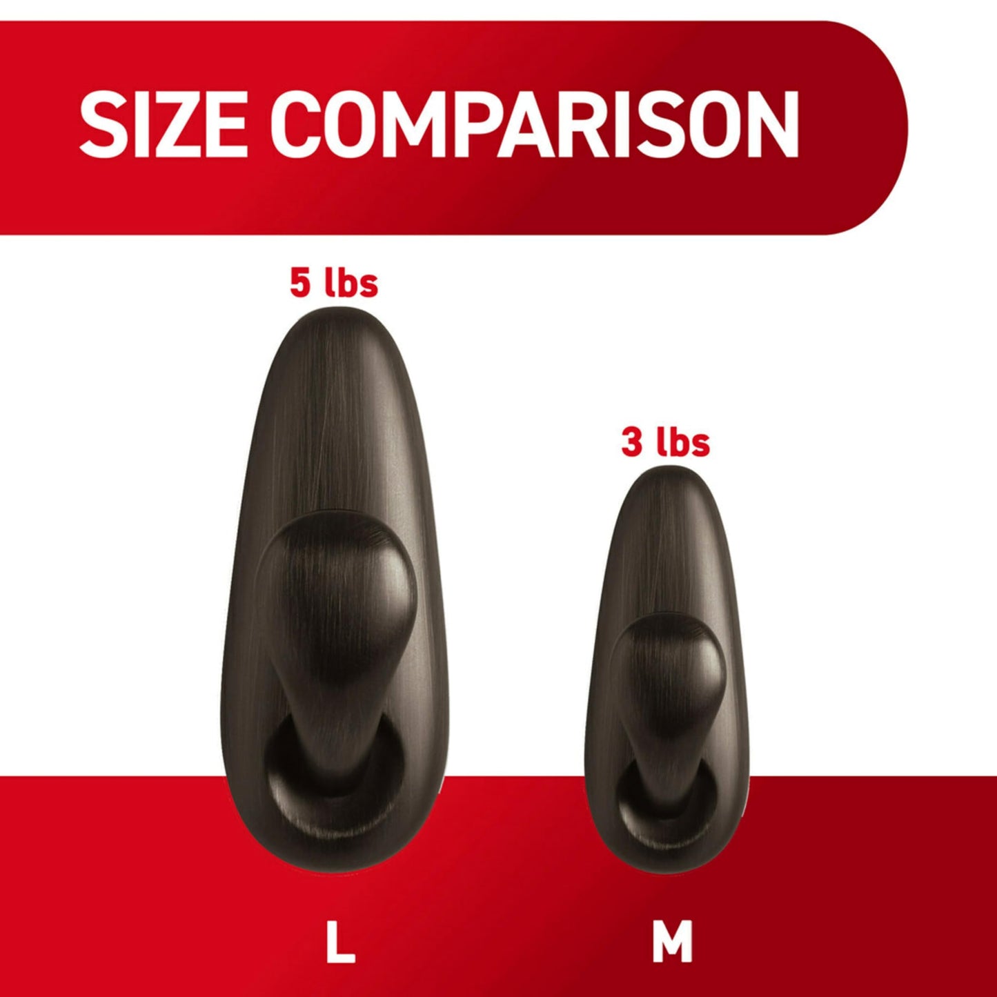 Command Medium Brushed Nickel Hooks, 2 Wall Hooks and 4 Command Strips, Damage-Free Hanging with Adhesive, No Tools Hanging Home and Room Decor, Holds up to 3 lb