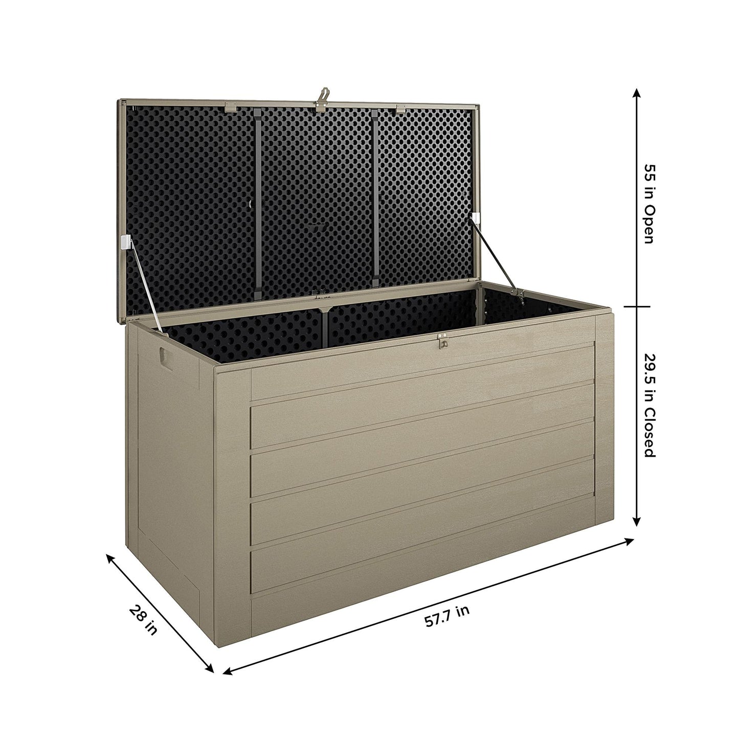 Cosco Outdoor Living 180 Gallon Patio Storage Box, Extra Large, Lockable Lid, Weather-Resistant, Tan/Brown