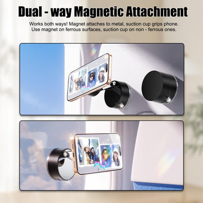 2025 New Magnetic Phone Holder with Vacuum Suction,Foldable Retractable Phone Mount，Dual-Sided Mount for All Phones, Universal Compatibility, Durable Plastic for Car, Gym, Smooth Surfaces