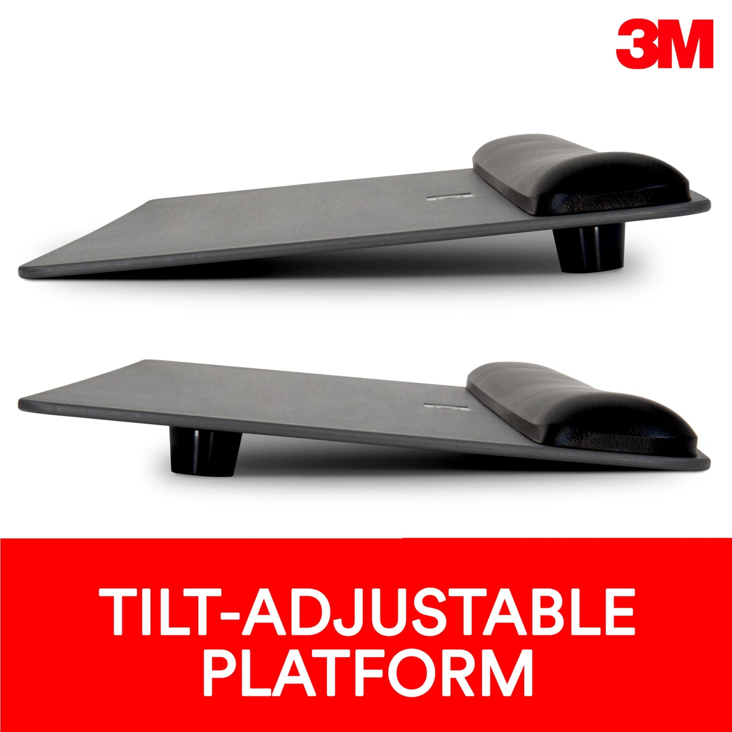 3M Gel Wrist Rest for Keyboard and Mouse with Tilt-Adjustable Platform, Precise Mouse Pad, 25.5 in x 10.6 in, Black (WR422LE)