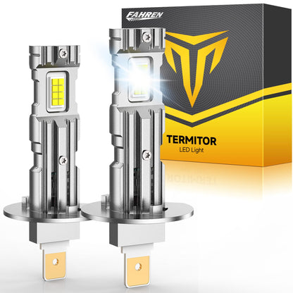 FAHREN 2025 Upgraded H1 Bulb, 1:1 Mini Size H1 Fog Light Bulbs, Plug and Play No Adapter Required Non-Polarity, Super Bright 6500K, IP68 Waterproof Pack of 2