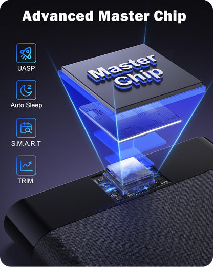 POSUGEAR 2.5'' External Hard Drive Enclosure, 6Gbps USB C 3.1 Gen 2 to SATA III Tool-Free External Hard Drive Case for 7mm/9.5mm 2.5 inch SSD HDD with UASP, Compatible with WD Toshiba Samsung PS4 Xbox