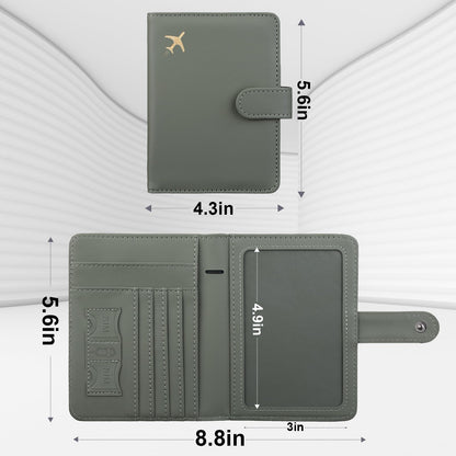 GOAUS Passport Holder for Travel with Airtag Card Slots, Money Pocket, Women Men RFID Blocking Wallet Book Case Green
