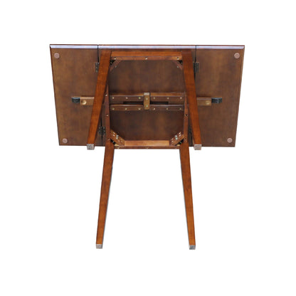 IC International Concepts, Small Drop Leaf Dining Table with Dual 9" Drop Leaf, Solid Real Wood, Sturdy Parawood, Dimensions 36"W x 22"D x 29"H, Espresso