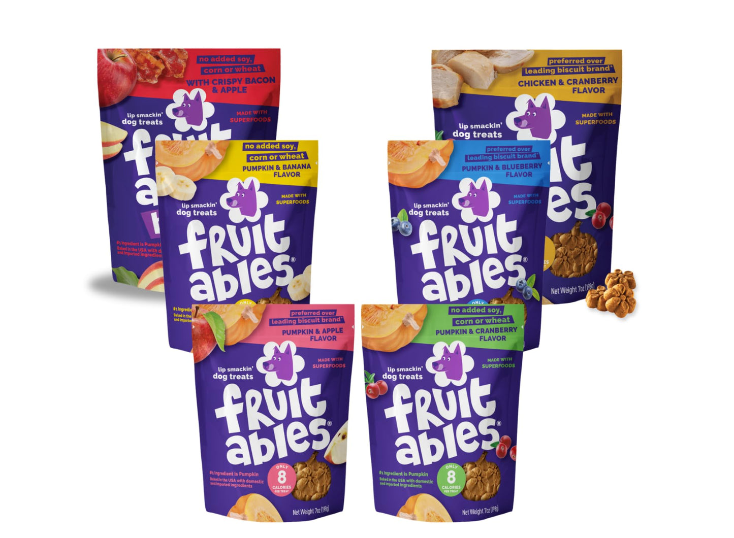 Fruitables Pumpkin Dog Treats, 7oz, Crunch Variety 12-Pack