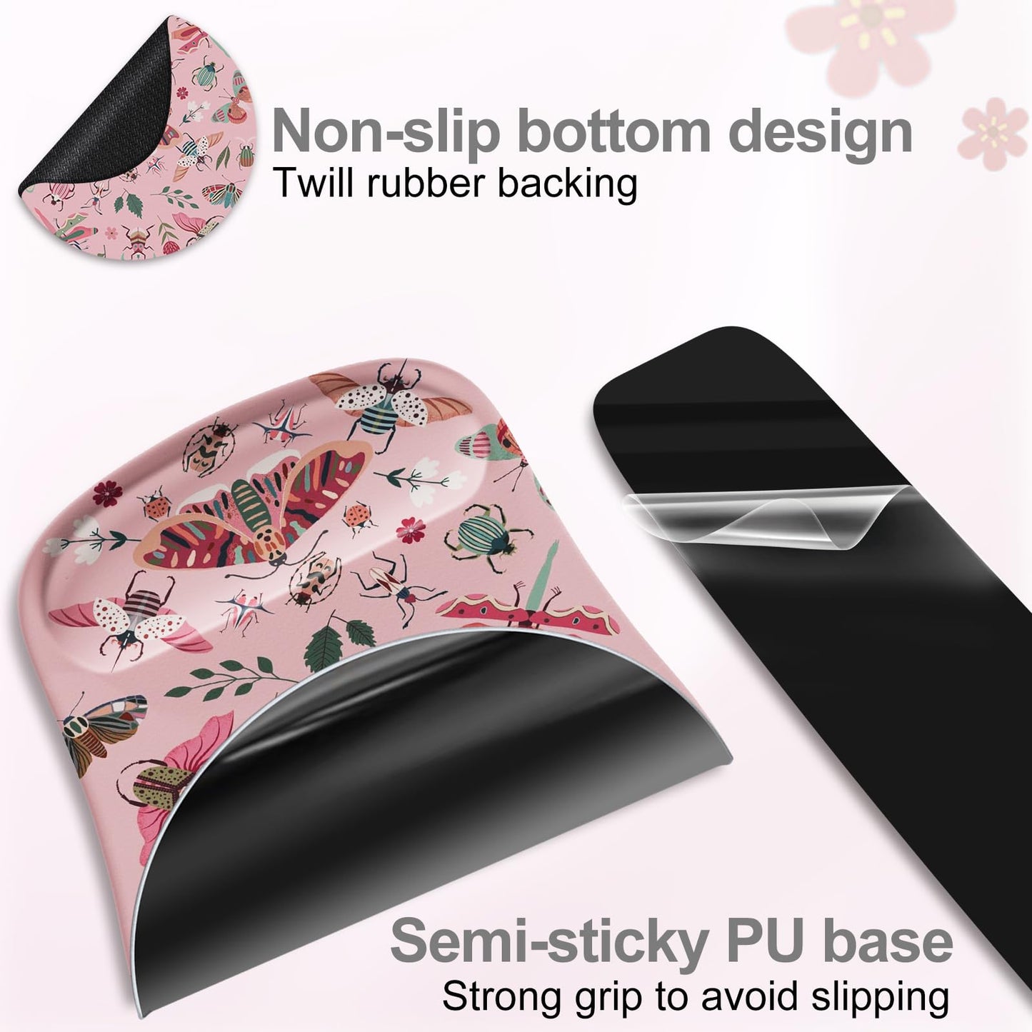 HAOCOO Gel Mouse Pad with Wrist Rest, Ergonomic Keyboard Wrist Rest Memory Foam for Computer Keyboard, 3 in 1 Mouse pad Set with Non-Slip PU Base, Easy Typing & Pain Relief (Pink)