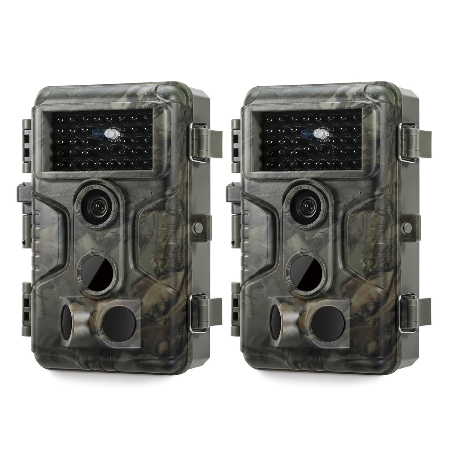 GardePro A3S Trail Camera 2 Pack, 64MP 1296p, Next-Gen Image Technology, Game Camera with Clear 100ft No Glow Night Vision, Fast 0.1s Trigger Speed Motion Activated Waterproof, H.264 MP4 Video