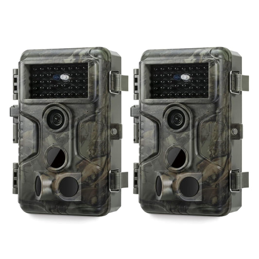 GardePro A3S Trail Camera 2 Pack, 64MP 1296p, Next-Gen Image Technology, Game Camera with Clear 100ft No Glow Night Vision, Fast 0.1s Trigger Speed Motion Activated Waterproof, H.264 MP4 Video