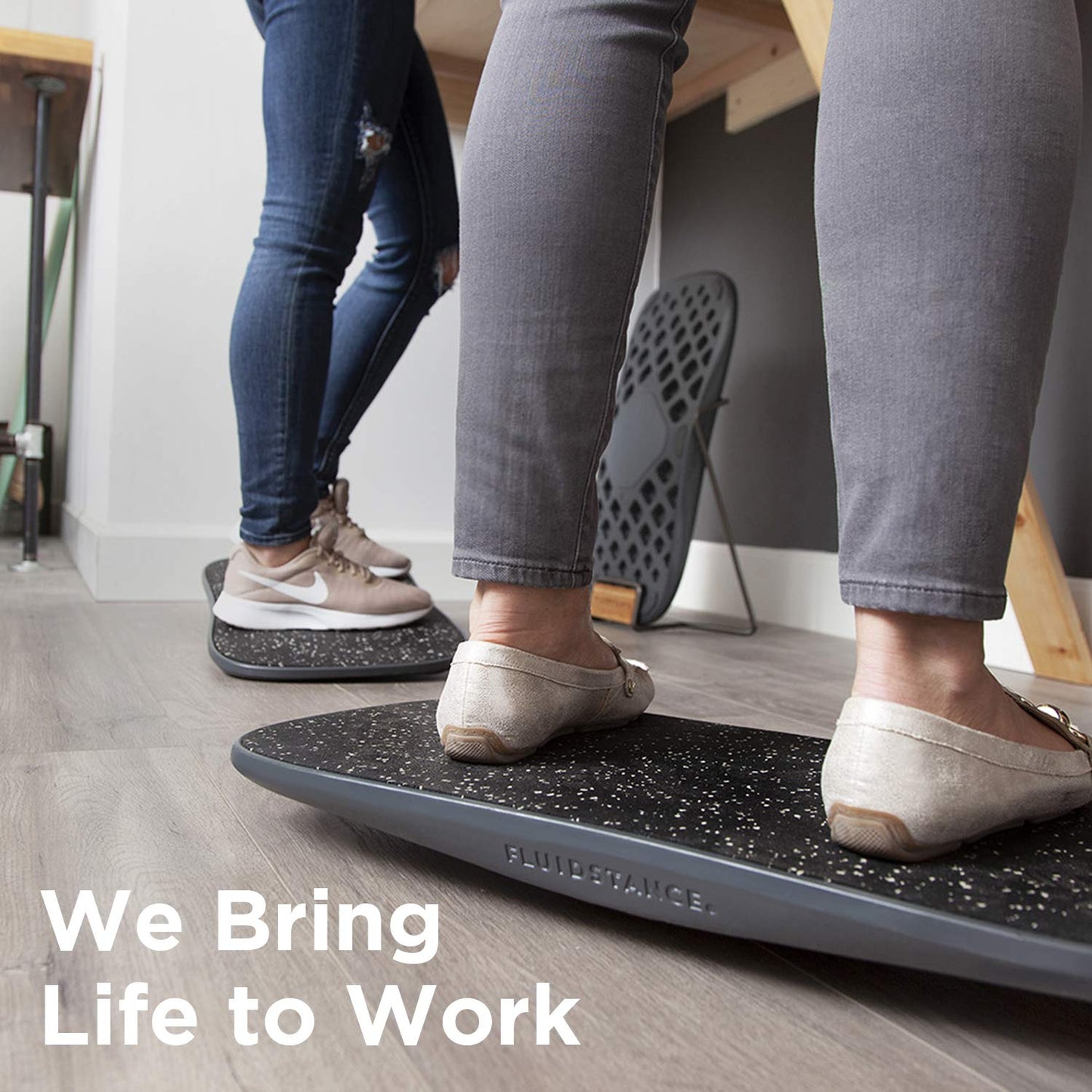 FluidStance Adult Balance Board for Standing Desk - Anti Fatigue USA Made 360 Degree Rocker Wobble Board as Exercise Equipment to Increase Focus & Movement - Sustainable Anti-Slip Plane Standing Board