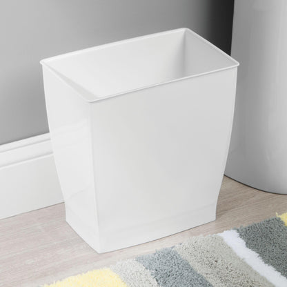 InterDesign Mono Wastebasket Trash Can - Rectangular, White
