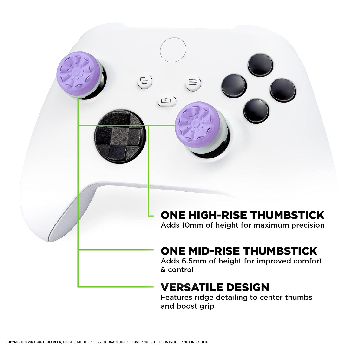 KontrolFreek FPS Freek Galaxy Performance Kit for Xbox One and Xbox Series X Controller | Includes Thumbsticks and Grips | Purple