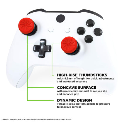 KontrolFreek FPS Freek Inferno for Xbox One and Xbox Series X Controller | Performance Thumbsticks | 2 High-Rise Concave | Red