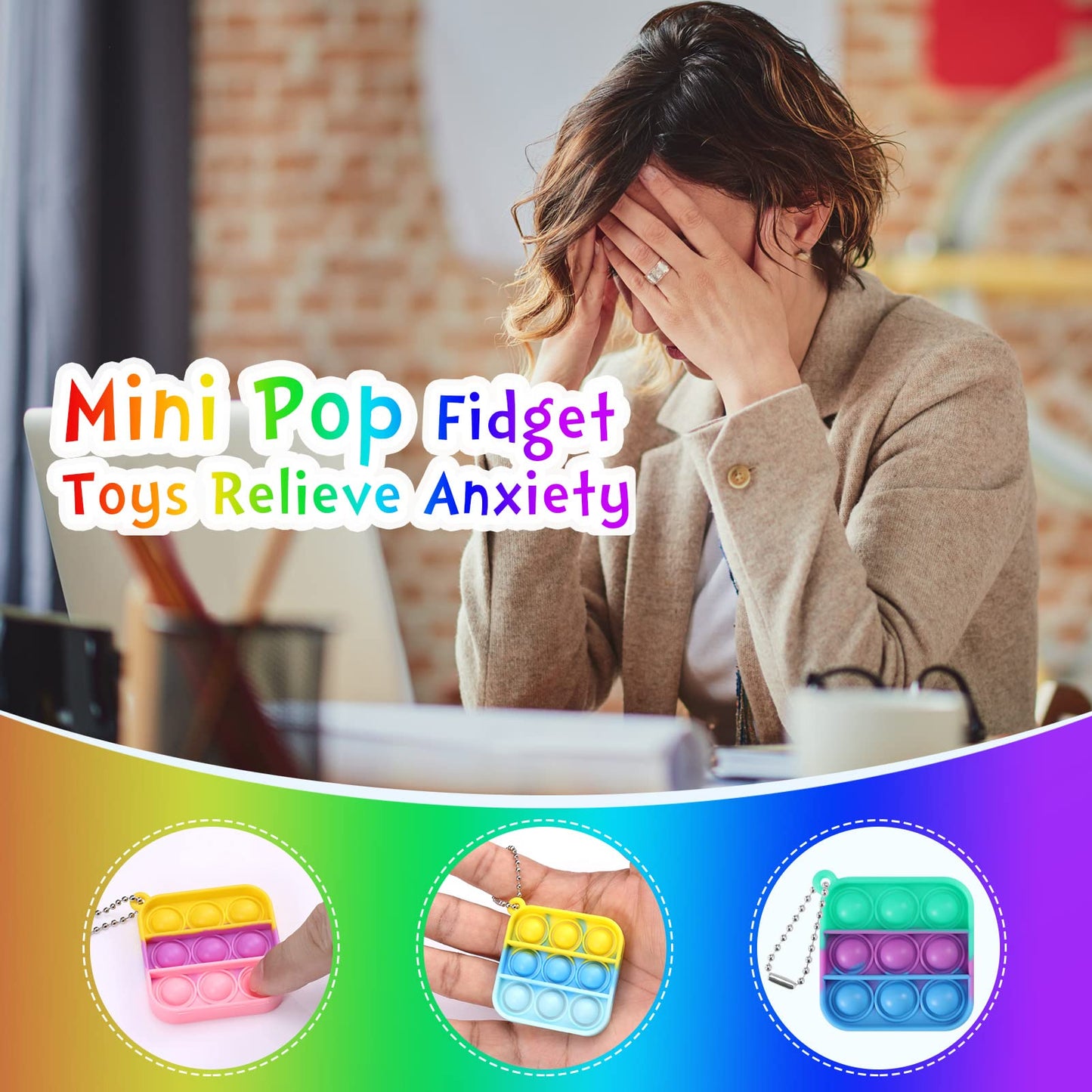 Kids Party Favors Fidget Toys Bulk 30 Pack Mini Pop Fidget Keychain Its Birthday Party Favors for Kids 4-8,8-12 Small Halloween Classroom Prizes It Student Gifts for Students Goodie Bag Stuffers