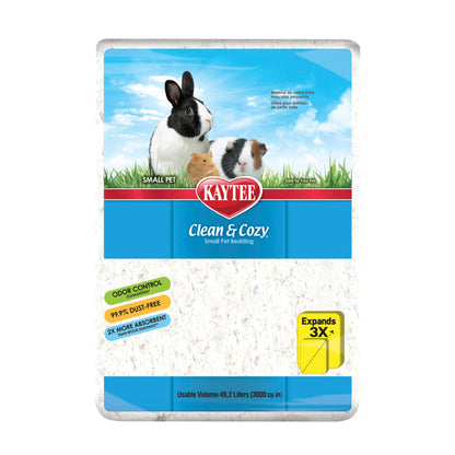 Kaytee Clean & Cozy White Paper Bedding, Made for Small Animals, 49.2 Liters