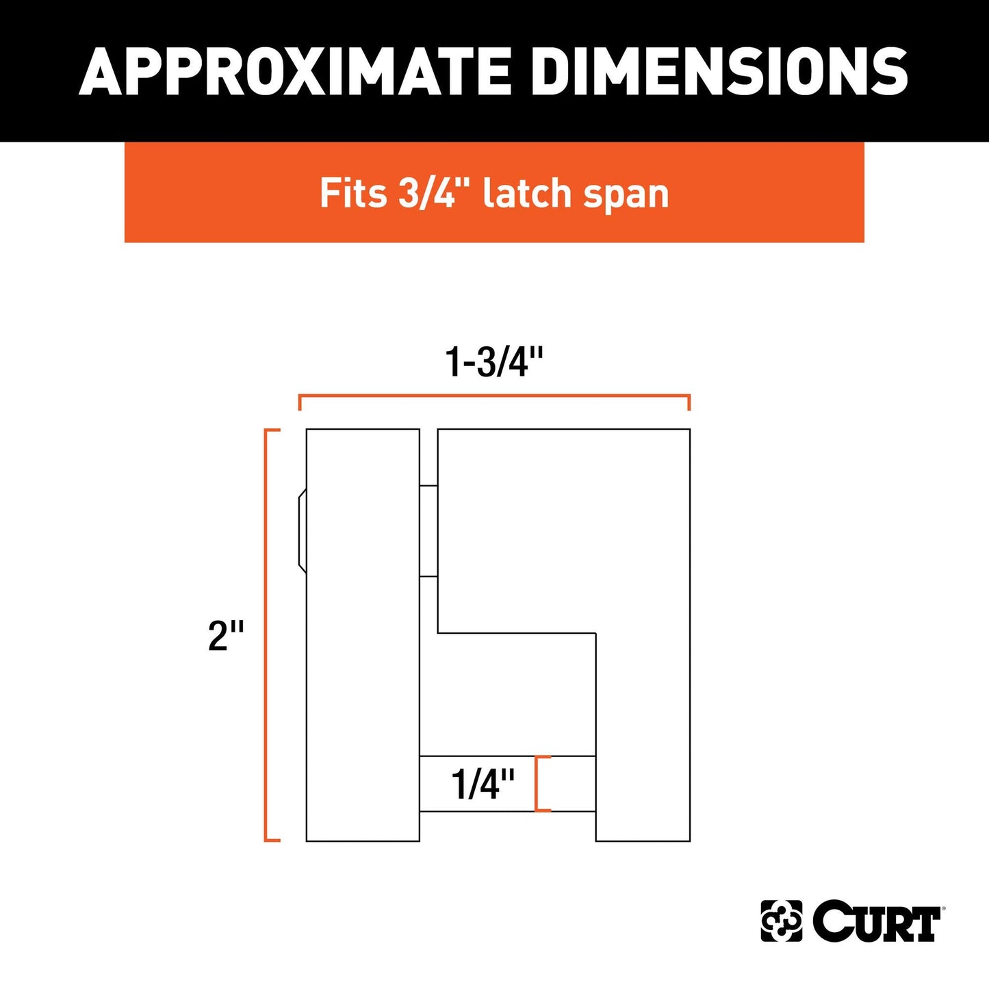 CURT 23022 Brass-Plated Steel Trailer Tongue Coupler Lock, 1/4-Inch Pin Diameter, Up to 3/4-Inch Span