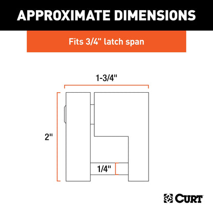 CURT 23022 Brass-Plated Steel Trailer Tongue Coupler Lock, 1/4-Inch Pin Diameter, Up to 3/4-Inch Span