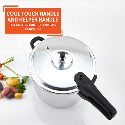 IMUSA USA A417-80801W Stovetop Aluminum Pressure Cooker 7.0-Quart,Silver