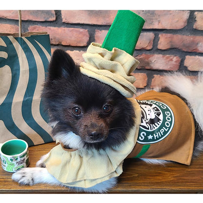 Dog Halloween Costumes Latte Coffee for Small Medium Dogs Cats, Puppy Dog Costume Pet Clothes Outfit for Christmas Party Special Events Photo Props Dress up Accessories Parade Halloween Decorations