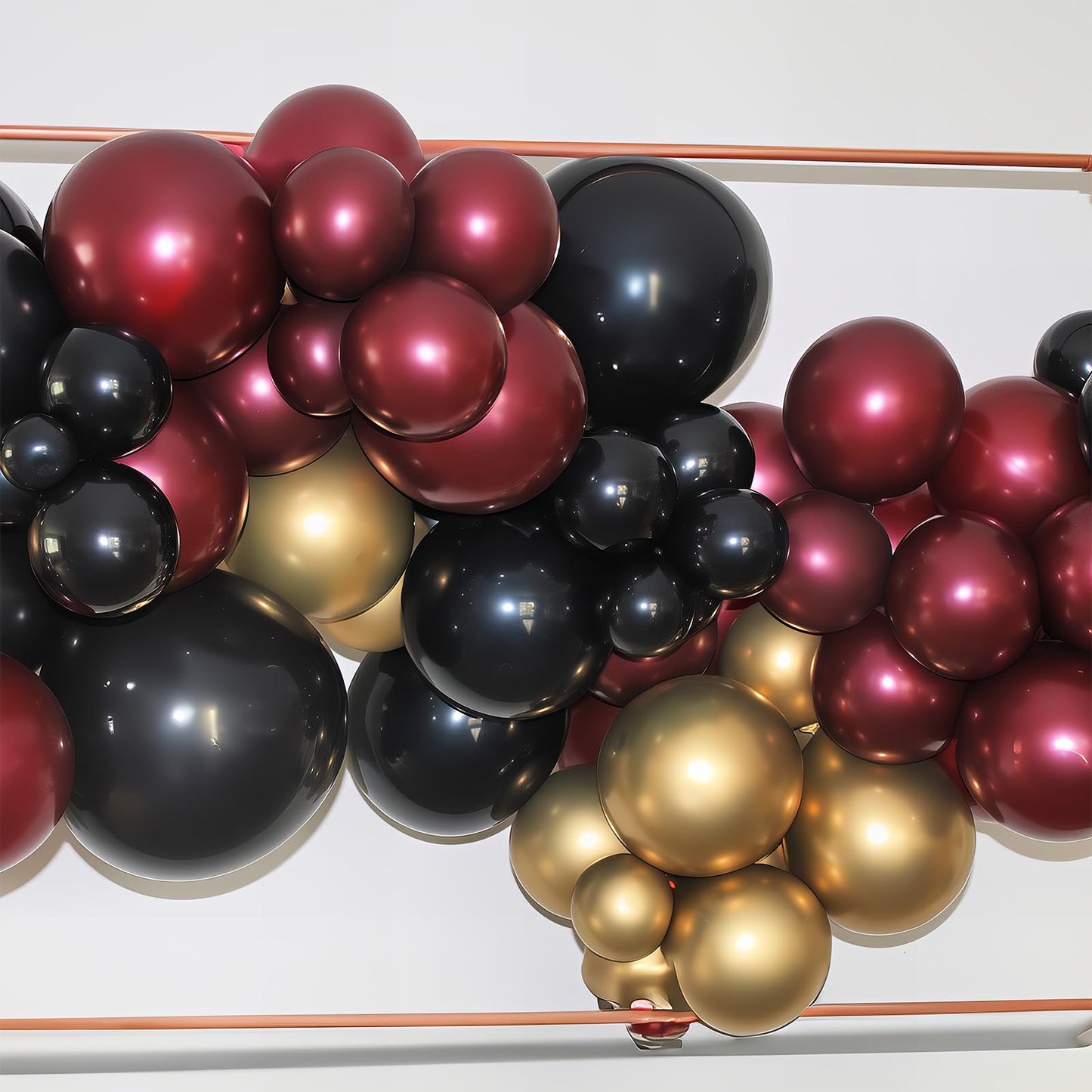 HILAVO Black Burgundy Gold Balloons 12 Inch Burgundy Maroon Red Black Metallic Gold Latex Confetti Balloon for Kids Graduation Birthday Baby Shower Party Decoration