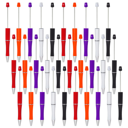 jiebor 30Pcs Halloween Beadable Pens Plastic Bead Ballpoint DIY Cute Cool Pens Black Ink for Students Teacher Women Men Bridal Graduation Gift Office School Supplies