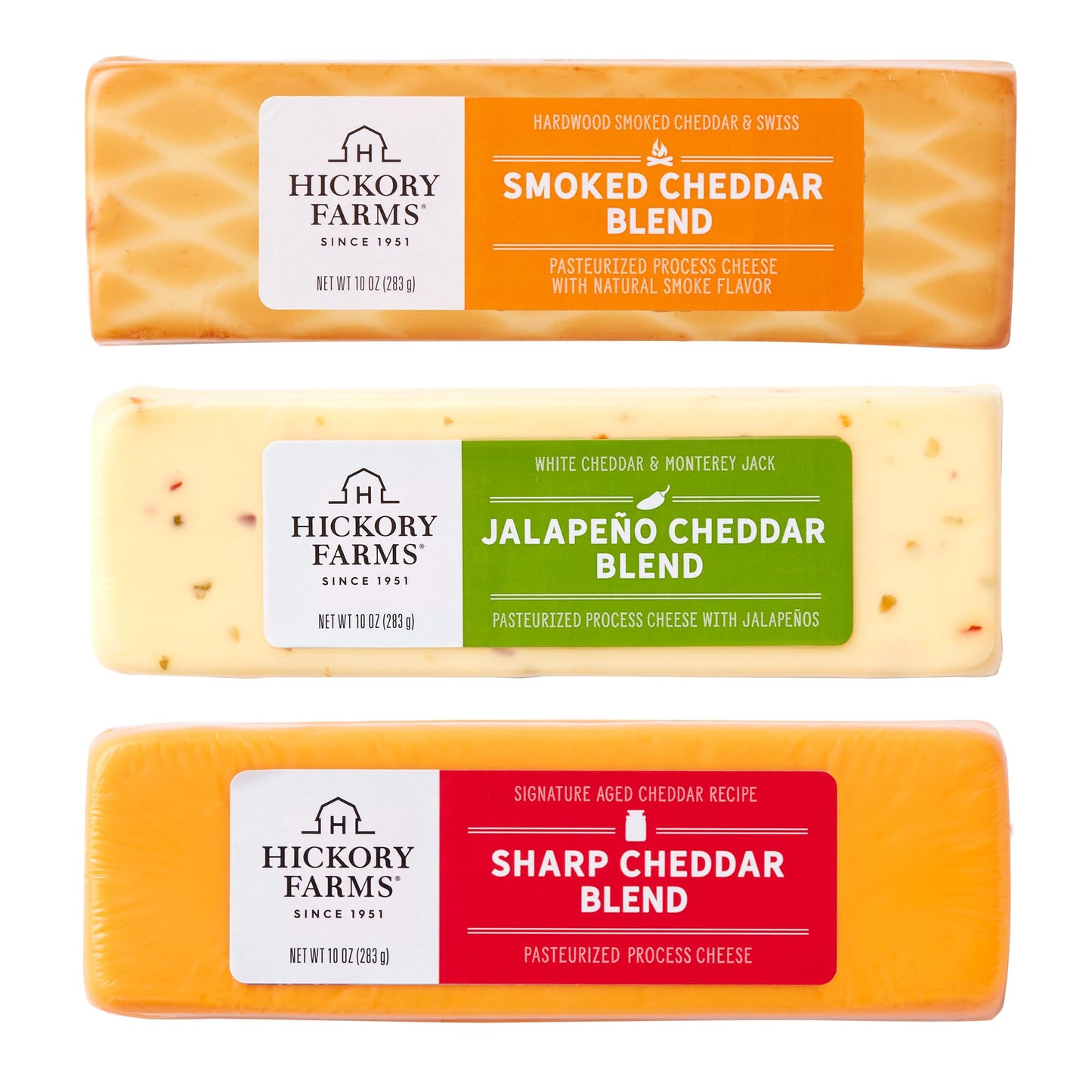 Hickory Farms Cheddar Cheese Variety Sampler - 3 Pack | Gourmet Charcuterie Variety, Perfect for Charcuterie Boards