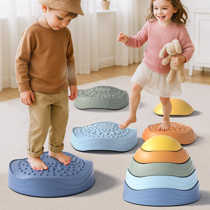 Lehoo Castle Stepping Stones for Kids, Non-Slip Toddler Stepping Stones, Indoor & Outdoor Toys for Toddlers 1-3, Obstacle Course for Kids, Sensory Balance Board
