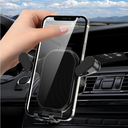 360° Rotating Car Phone Holder Mount for iPhone & Smartphones – Adjustable Air Vent Mobile Bracket with Hook Clip for Hands-Free Use