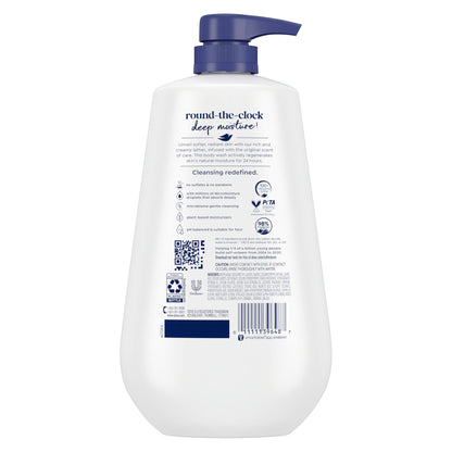 Dove Body Wash Deep Moisture for 24hr Lotion-Soft Skin Moisture Moisturizing Skin Cleanser with No Sulfates No Parabens 30.6 oz