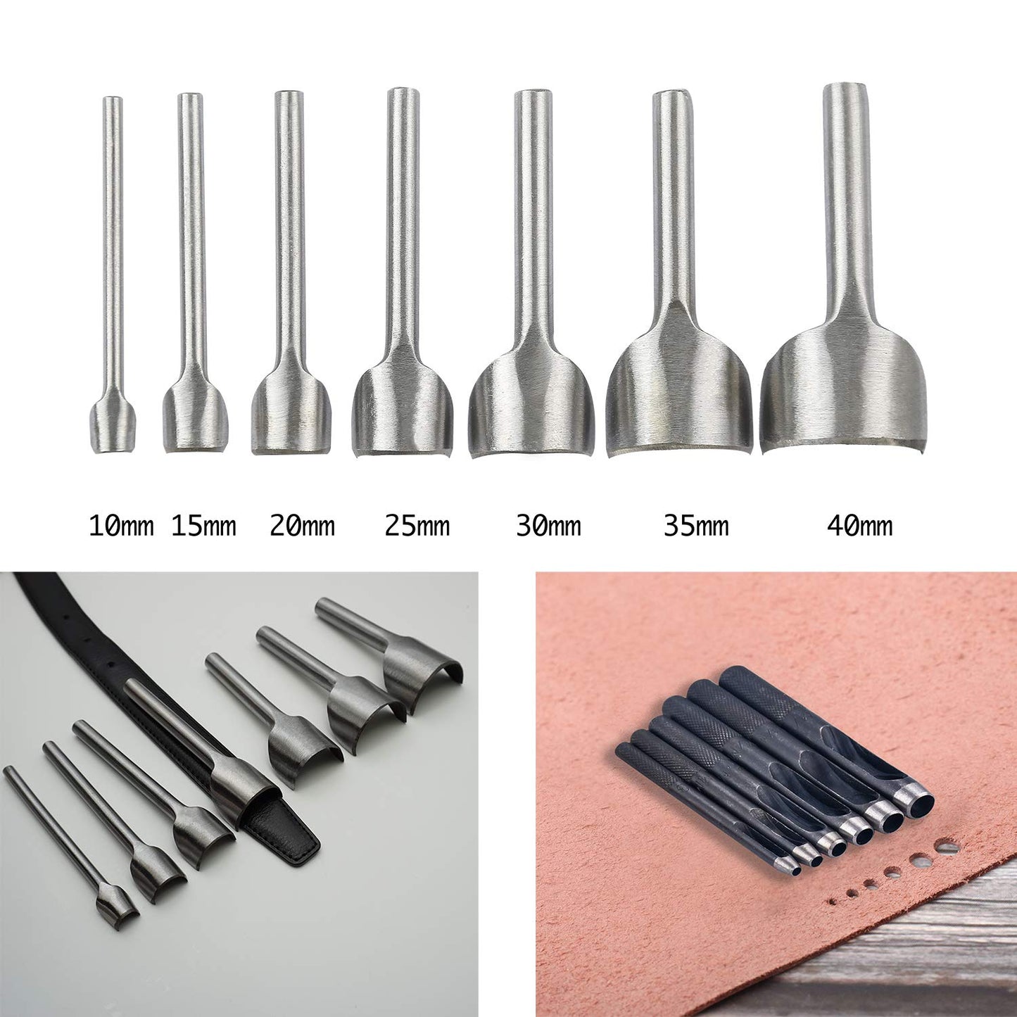 Dorhui Leather Craft Tools Kit, Leather Working Tools and Supplies Leather Craft Stamping Tool Waxed Thread Groover Awl Stitching Punch Hole for Leather Artworks
