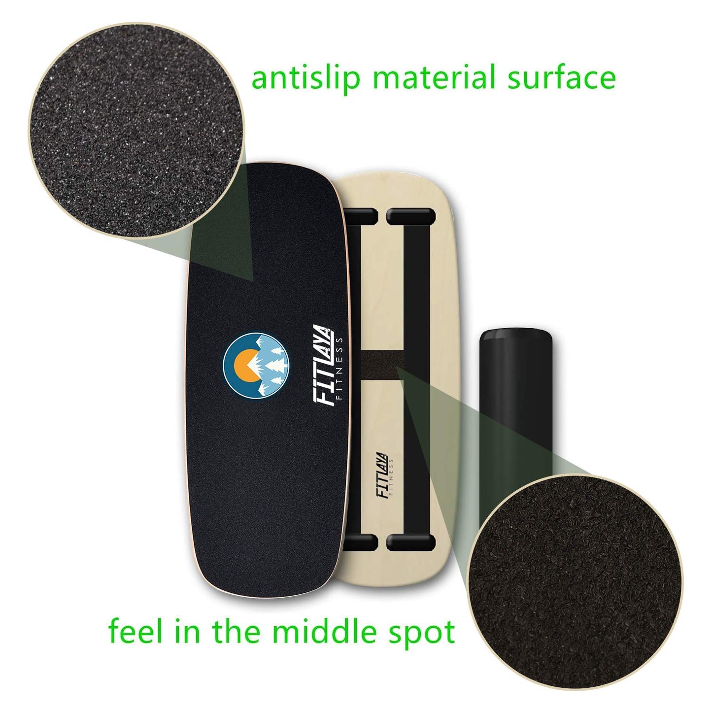 Fitlaya Fitness Balance Board Trainer Wooden Training Equipment for Fitness Workout, Hockey‎, Skateboarding, Surfing and Snowboarding (SUN & SNOWMOUNT)