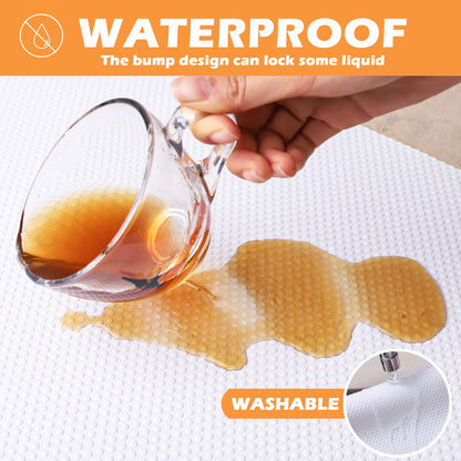 FLPMIX Shelf Liner for Kitchen Cabinets 14 inch Wide - Waterproof Cabinet Liner, Non-Adhesive, Easy to Cut Drawer Mat for Pantry Shelves, 14" X300 Inch White