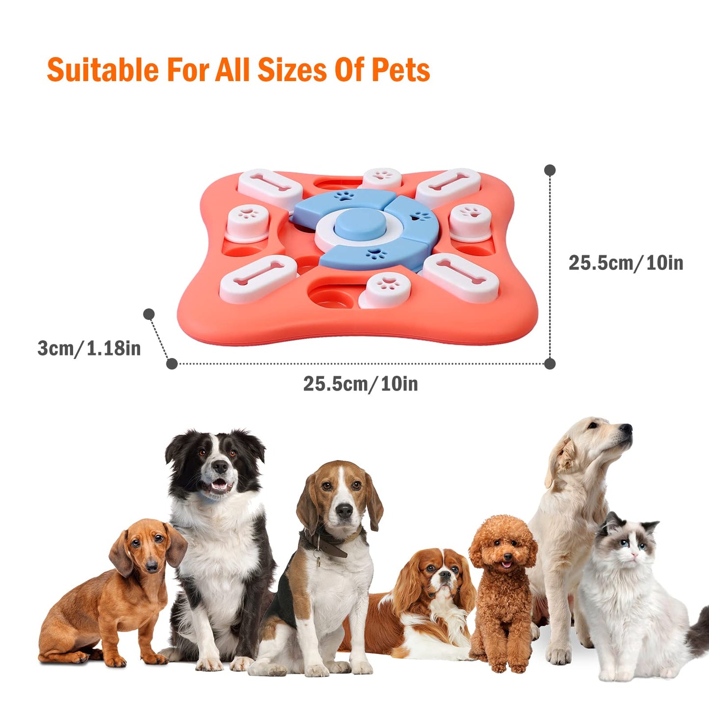 knitly Dog Puzzle Toys, Interactive Treat Puzzle for IQ Training and Mental Enrichment, Large Medium Small Dog Toys for Brain Stimulation, Best Dispensing Slow Feeder Gifts for Puppy