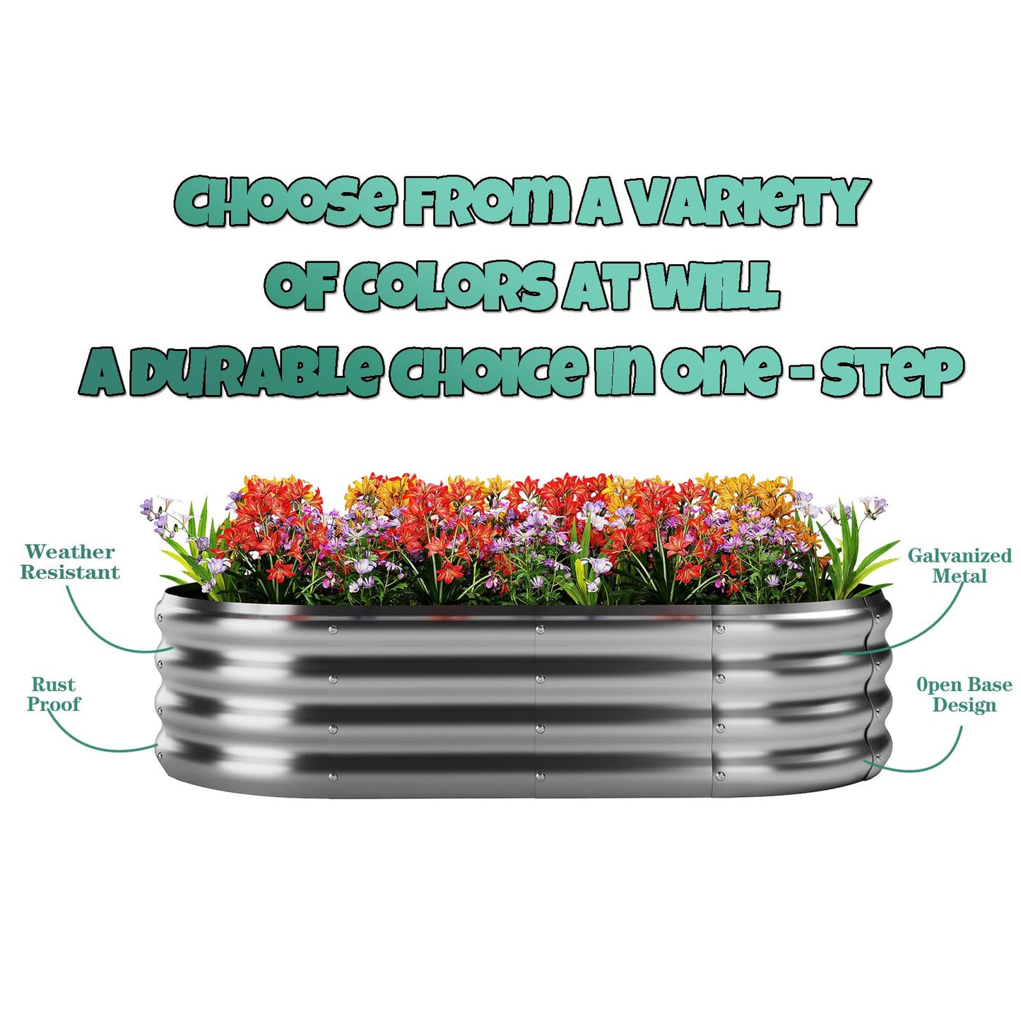 Galvanized Metal Planter Round Raised Garden Bed Kit for Gardening Outdoor，2x2x1ft Grow Garden Box Raised Flower Bed，Round Galvanized Planter Outdoor Metal Fire Pit Ring