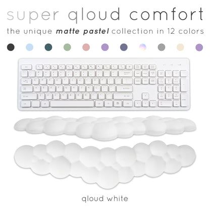Create-ables Qloud Cloud Wrist Rest Keyboard Wrist Rest for Computer Keyboard Pad, Cloud Keyboard Wrist Rest, Wrist Pad for Keyboard, Memory Foam, Non Slip Base, Comes with Mouse Pad - White