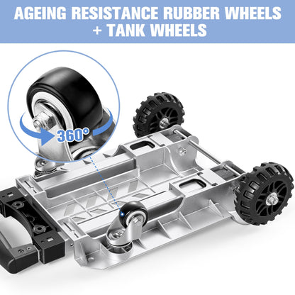 KEDSUM 270LBS Utility Luggage Cart with 4 Wheels, 100% Aluminum Hand Truck Dolly, Folding Hand Truck with Advanced Tank Wheels, Portable Dolly Cart for Luggage, Travel, Shopping, Office Use