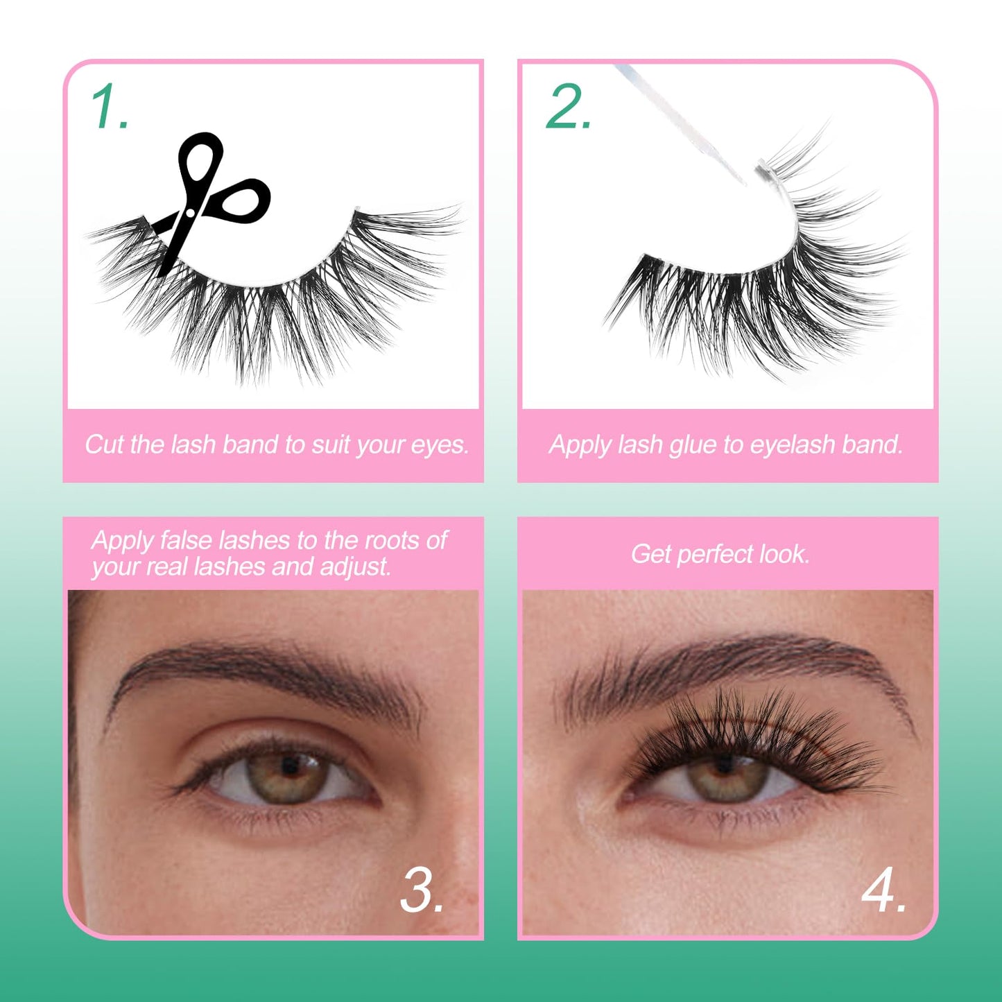 False Eyelashes Fluffy Look Strip Lashes Mink Wispy Fake Lashes Charming Fake Eyelashes By GEMERRY, 10 Pairs